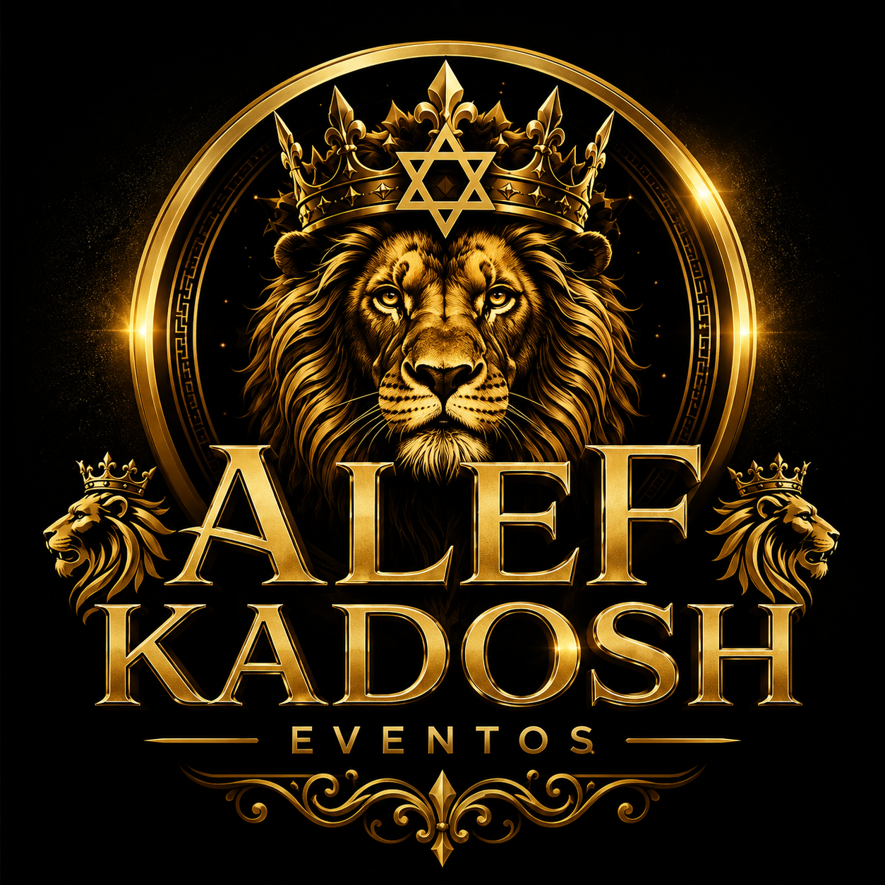 Logo dourada da Alef Kadosh Eventos